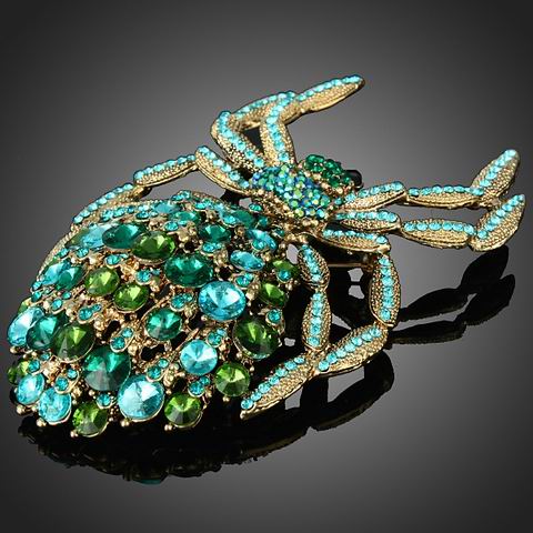 115mm SWAROVSKI CRYSTAL BLUE PENDANT or BROOCH